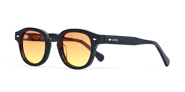 Lunettes de soleil Gotta à monture noire en acétate et verres dégradés orangés